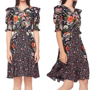 Rebecca Taylor silk mixed floral print frock dress